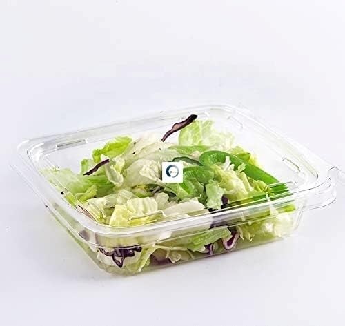 Adaamya� - Hinged PET (Transparent Plastic) Rectangular Reusable Container for Sugar, Cake, Fruits, Salad, Meat, Chocolate Storage for Kitchen, Outdoor, Travel - Pack of 25 Pcs (300 ML) - Image 4