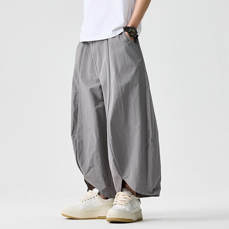 2025 Summer Plus-Size Loose Chinese Style Japanese Hong Kong Style Retro Mountain Style Cropped Harem Wide-Leg Pants Unisex Trendy - Image 2