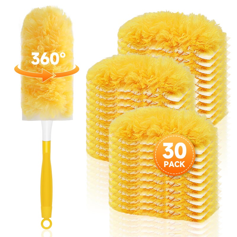 SetSail 30 Count Duster Refills Compatible with Swiffer Dusters for Cleaning with 1 Handle Disposable Duster Refill Multi Surface 360 Duster Cleaner Kit for Ceiling Fan, Blind, Furniture - Image 1