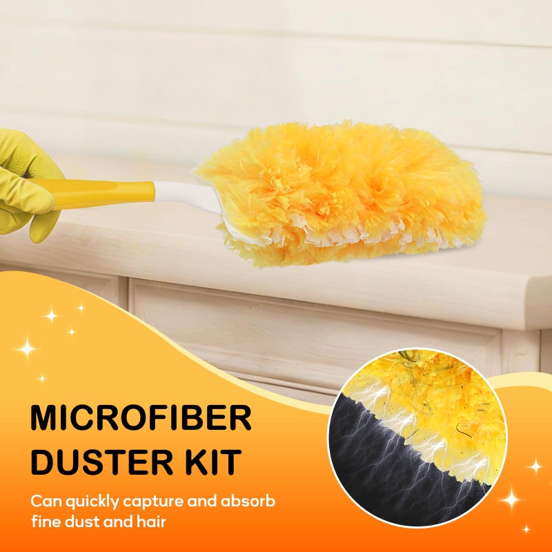 SetSail 30 Count Duster Refills Compatible with Swiffer Dusters for Cleaning with 1 Handle Disposable Duster Refill Multi Surface 360 Duster Cleaner Kit for Ceiling Fan, Blind, Furniture - Image 5