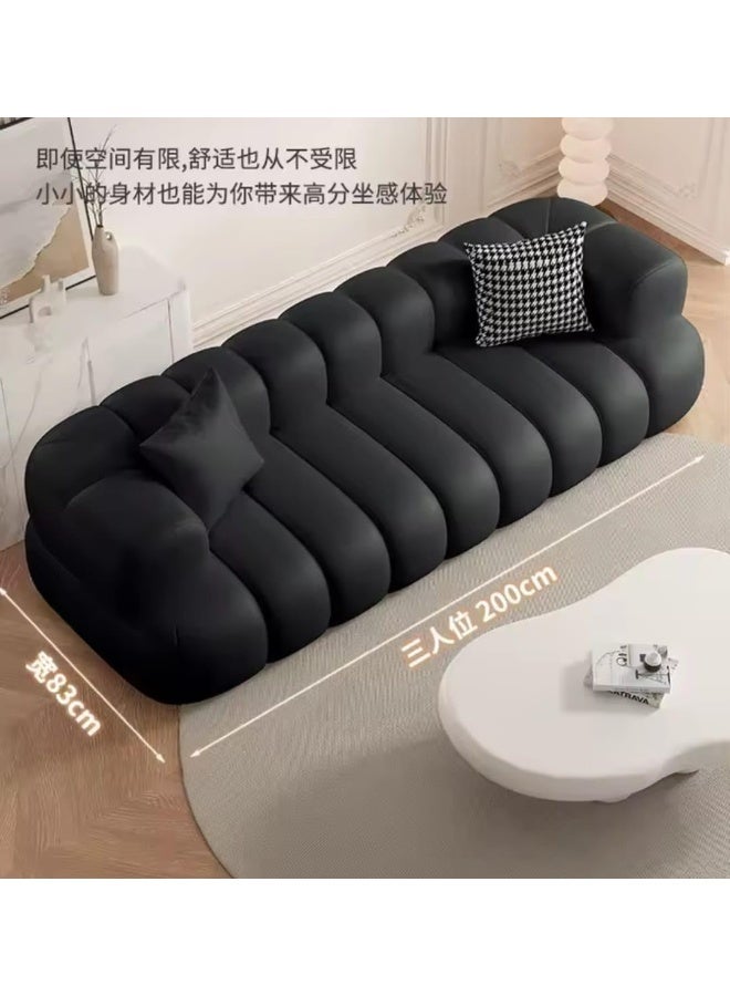 Modern Plush Boucle Sofa in Sage Green - Image 4