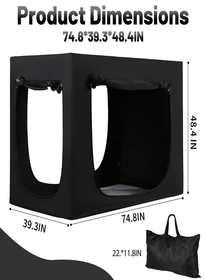 WANRU Bed Tent Twin Bed Canopy Tents for Kid and Adult - Portable Dream Tent for Adult Sleep Tents Blackout Breathable Lightweight Private Space Sleeping Pod with Fiber Rod (Black, Twin) - Image 5