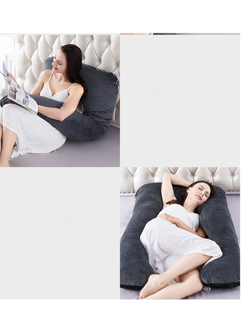 Multifunctional maternity pillow side sleeper pillow pure cotton removable and washable U-shaped nap pillow cushion - Image 3