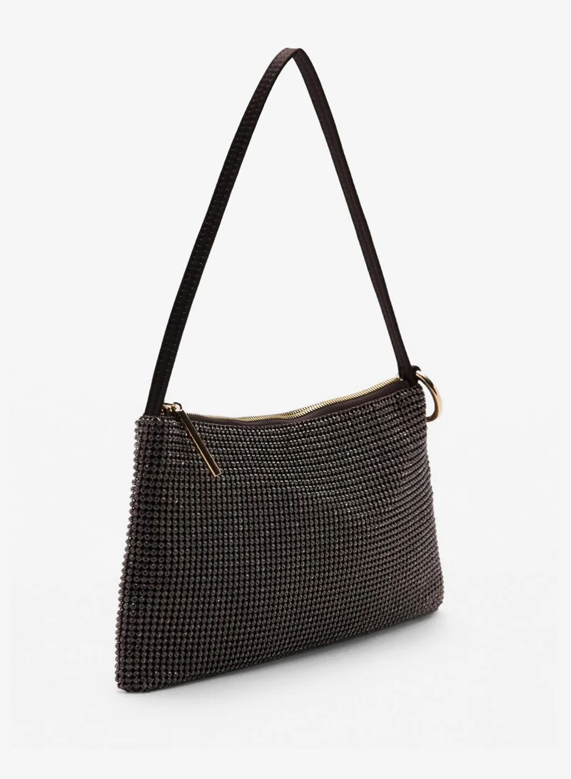 MANGO Handbag with rhinestones