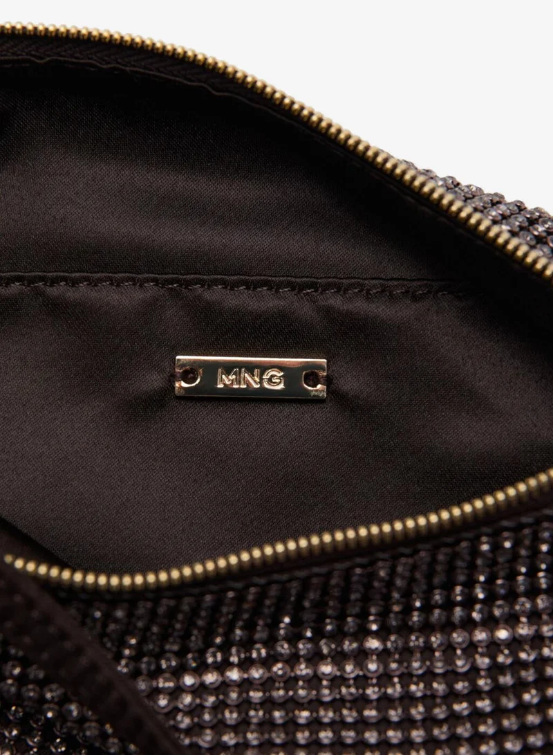 MANGO Handbag with rhinestones
