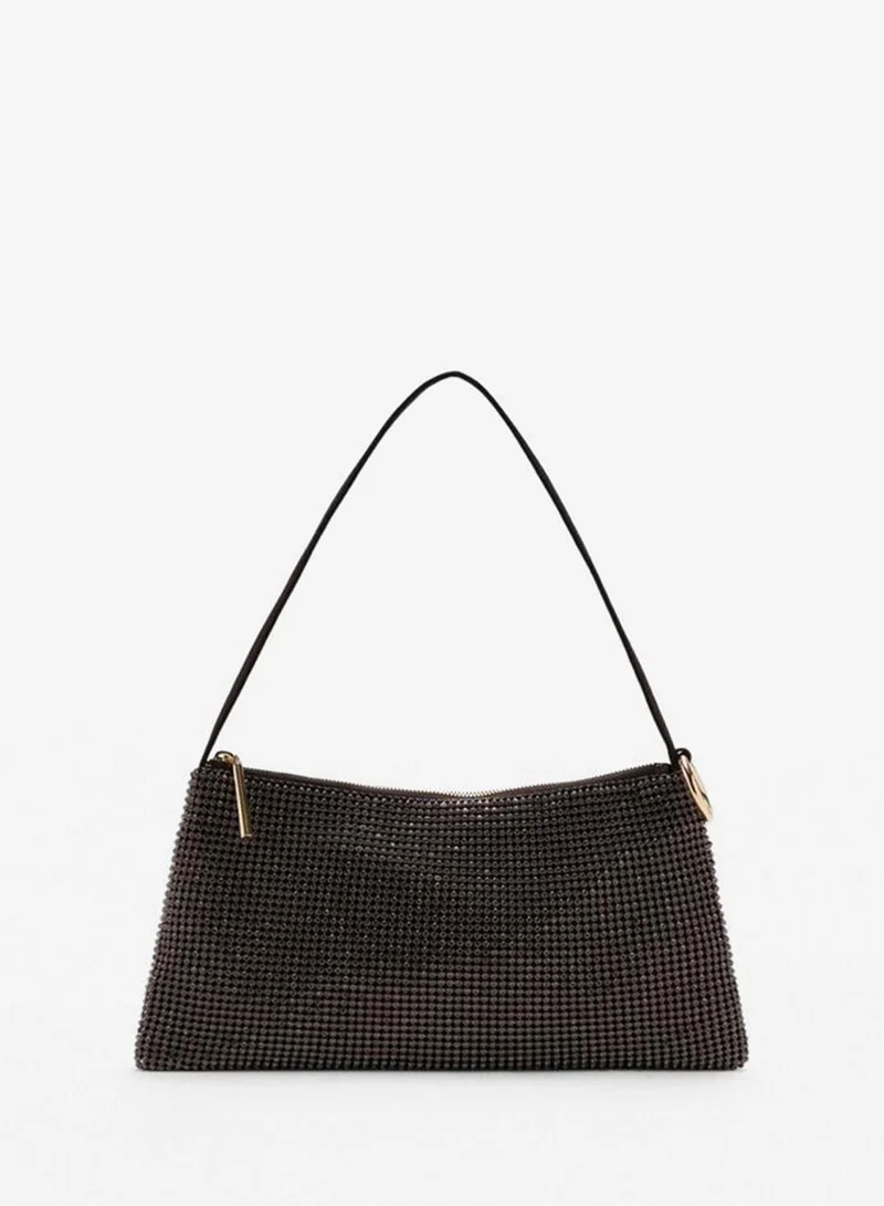 MANGO Handbag with rhinestones
