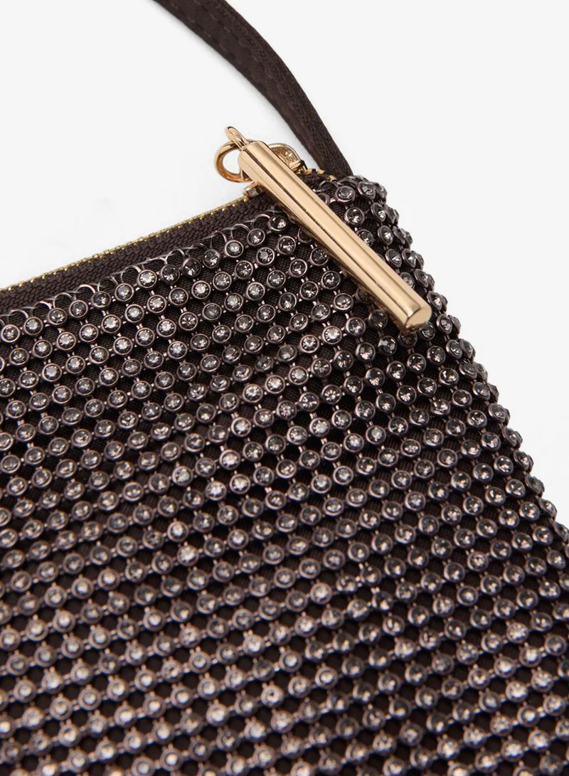 MANGO Handbag with rhinestones