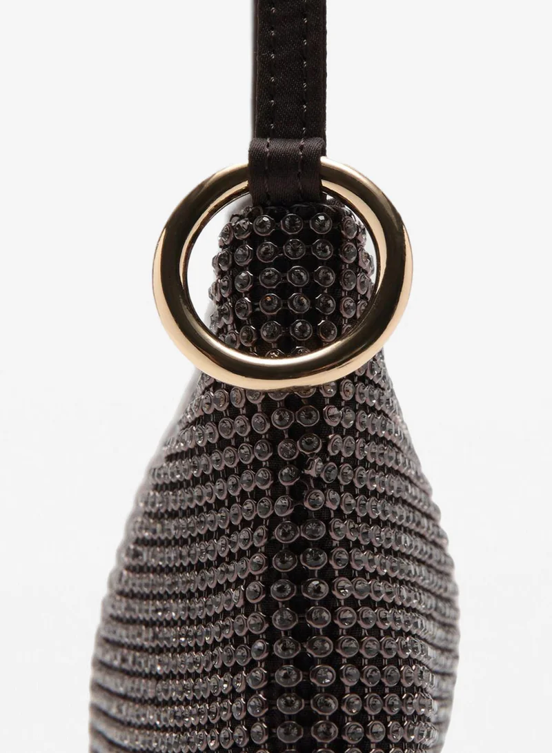 MANGO Handbag with rhinestones
