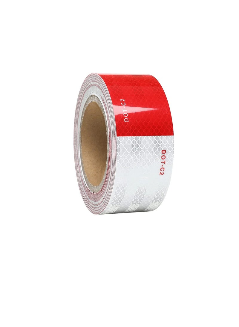 TYLife DOT-C2 Reflective Safety Tape,2 in x 75ft Waterproof Red and White Adhesive Reflector Tape, Conspicuity Tape,Reflective Stickers for Trailers, RV, Camper, Boat Trailers, RV, Camper, Boat - Image 1