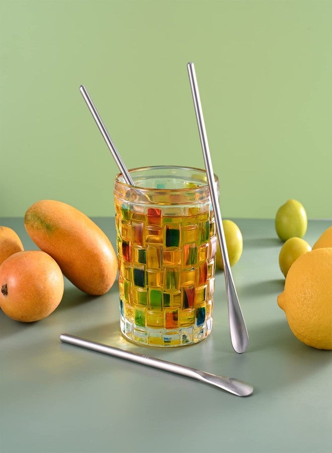 مجموعة ملاعق تقليب وخلط من الفولاذ المقاوم للصدأ، 6 قطع، طول 15.8 سم / 6.2 بوصة، قابلة لإعادة الاستخدام، أداة مثالية لتحضير القهوة والشاي والمشروبات المثلجة والكوكتيلات. - Image 3