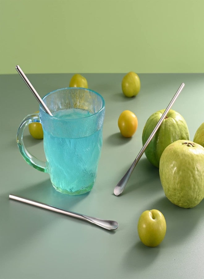 مجموعة ملاعق تقليب وخلط من الفولاذ المقاوم للصدأ، 6 قطع، طول 15.8 سم / 6.2 بوصة، قابلة لإعادة الاستخدام، أداة مثالية لتحضير القهوة والشاي والمشروبات المثلجة والكوكتيلات. - Image 2