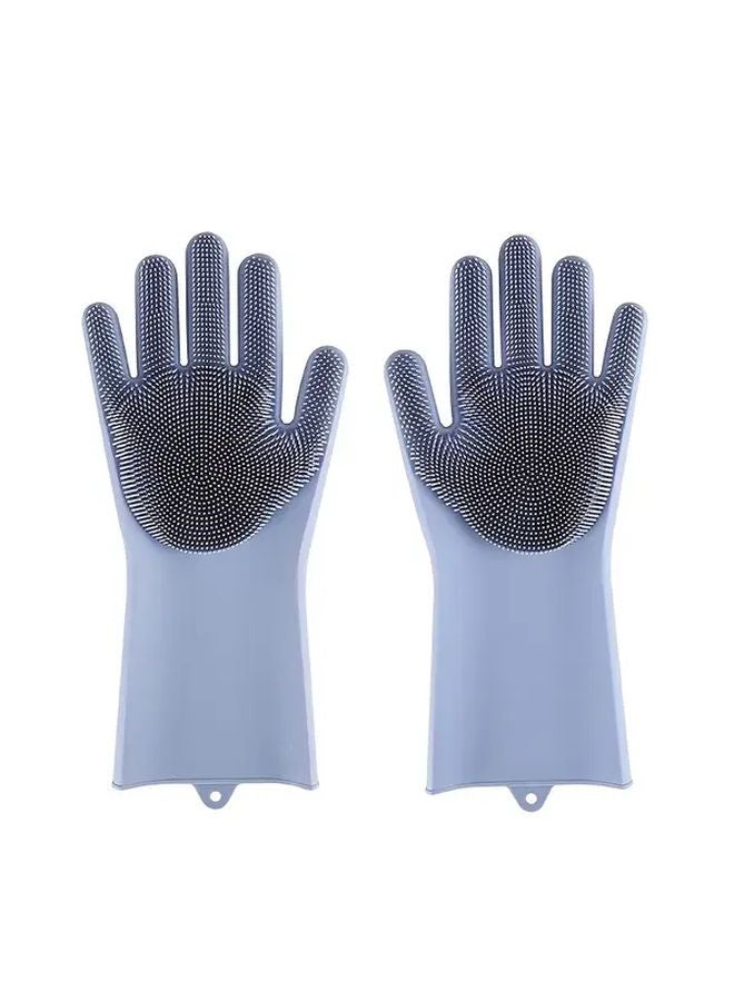 Pink Silicone Washing Gloves Reusable Durable Slip Resistant Kitchen Bathroom Cleaning - Image 5