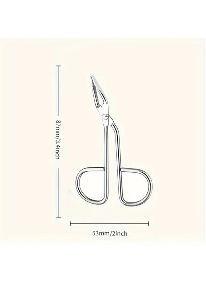 Stainless Steel Scissor Shaped Eyebrow Tweezer Clip 1pc Easy to Handle Hair Plucker - Image 3
