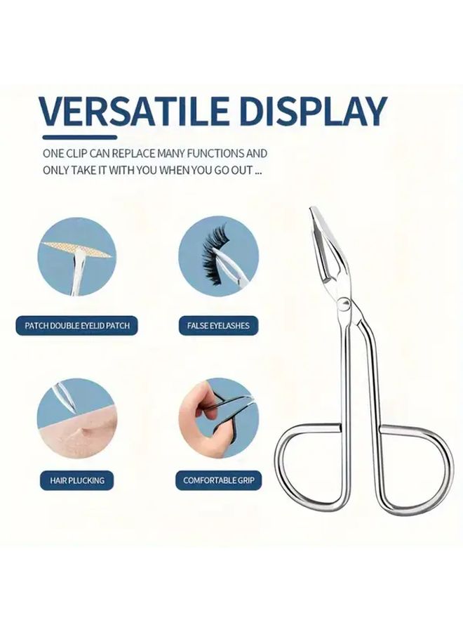 Stainless Steel Scissor Shaped Eyebrow Tweezer Clip 1pc Easy to Handle Hair Plucker - Image 4