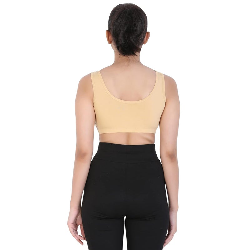 Mysha Sports Bra for Women & Girls - Pack of 3 Cotton Non-Padded Full Coverage Training Bras - Image 3