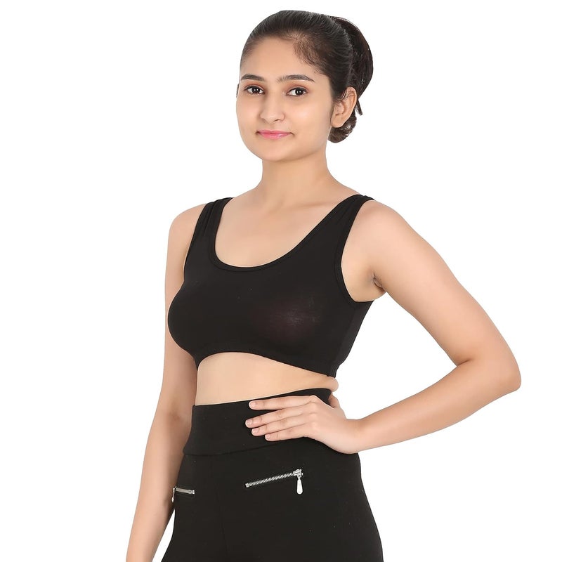 Mysha Sports Bra for Women & Girls - Pack of 3 Cotton Non-Padded Full Coverage Training Bras - Image 2