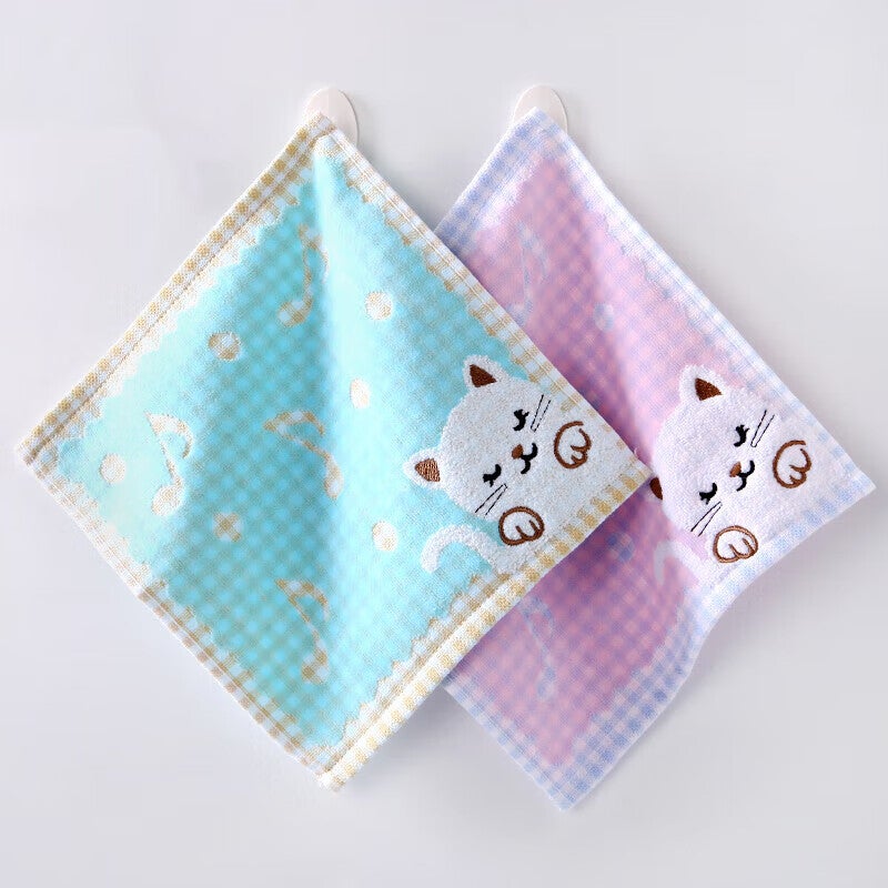 JD Jing Zao KING SHORE Class A Children's Towel, 100% Pure Cotton, Hand Towel, Face Towel, Small Cotton Square Towel, Baby And Infant Towel, 2 Pieces - Image 1