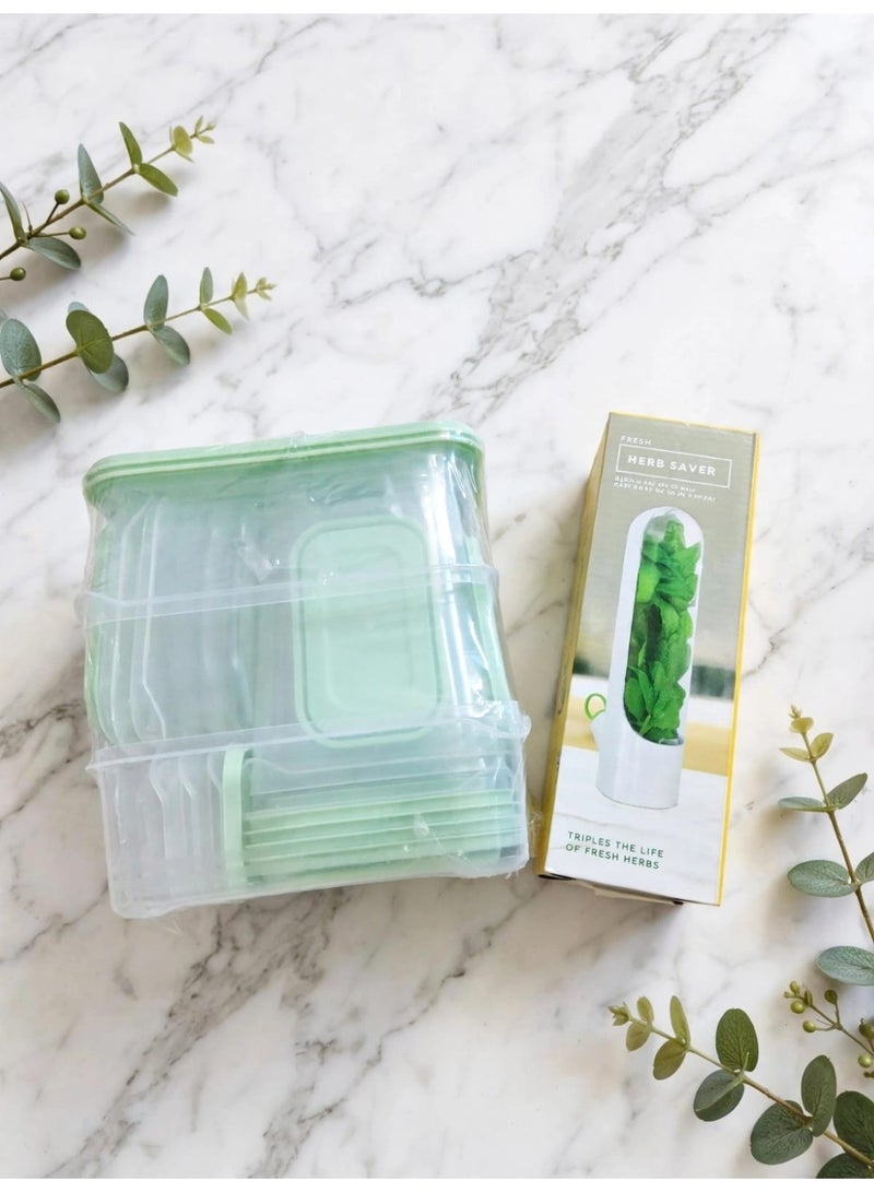 Savings and Organization Offer - 17-Piece Storage Container Set + Fresh Herb Container - Image 3