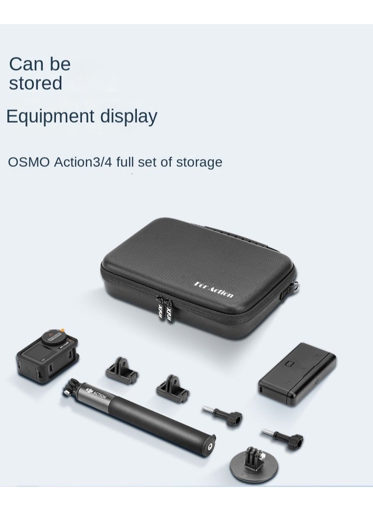Generic - DJI Action 3/4/5 Pro Universal Storage Case, Waterproof and Shockproof Camera Accessories Box, Large Capacity, PU Leather, Lycra Lining, Portable Hand Carry & Shoulder Strap, Durable Hard Shell - Image 1