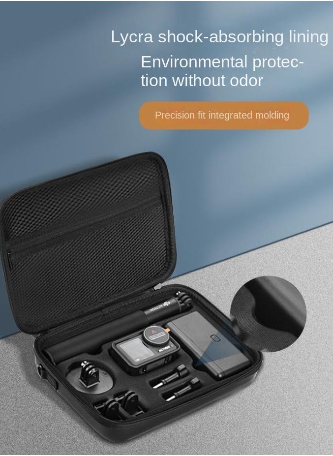 Generic - DJI Action 3/4/5 Pro Universal Storage Case, Waterproof and Shockproof Camera Accessories Box, Large Capacity, PU Leather, Lycra Lining, Portable Hand Carry & Shoulder Strap, Durable Hard Shell - Image 1