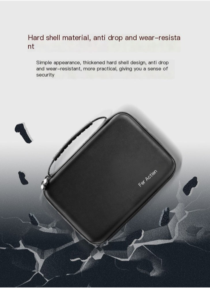 Generic - DJI Action 3/4/5 Pro Universal Storage Case, Waterproof and Shockproof Camera Accessories Box, Large Capacity, PU Leather, Lycra Lining, Portable Hand Carry & Shoulder Strap, Durable Hard Shell - Image 1
