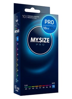 My Size Pro Ultra Thin Condoms 10 Pieces (72 Size) – Odorless, Long Lasting, Sustainable, Premium Quality for Maximum Comfort, Pleasure, and Sexual Health – Proper Fit Reduces Risks and Enhances Protection – Latex Men Condoms Available in Multiple Sizes (45 to 72)  - Image 1
