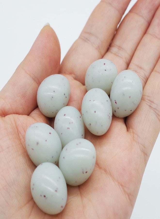FOIBURELY Canary Fake Eggs Stop Laying, 8 Solid Plastic Fake Eggs. 15mm x 19mm Speckled Blue-Green Plastic, Not Painted - Image 3