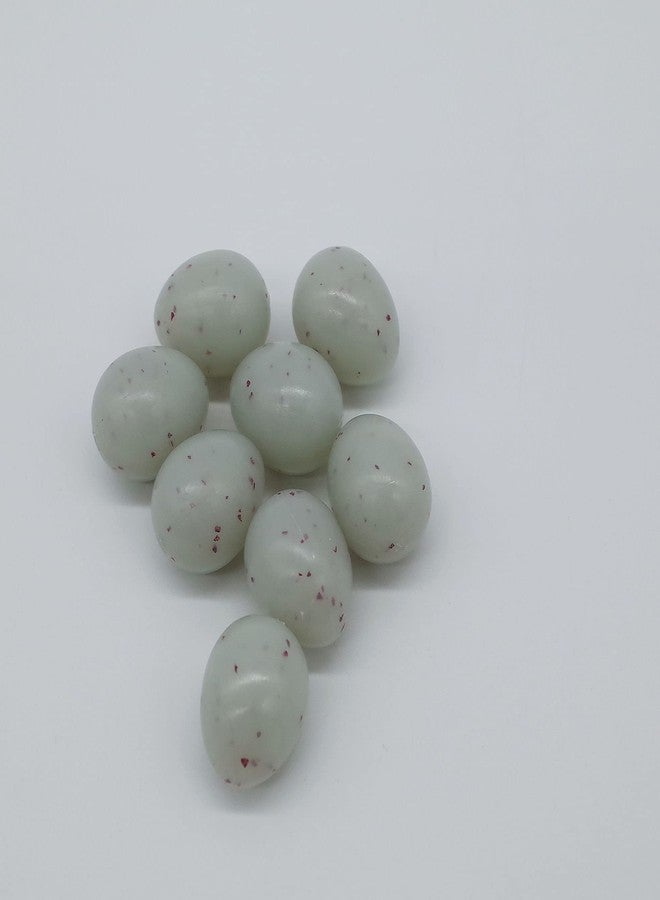 FOIBURELY Canary Fake Eggs Stop Laying, 8 Solid Plastic Fake Eggs. 15mm x 19mm Speckled Blue-Green Plastic, Not Painted - Image 5