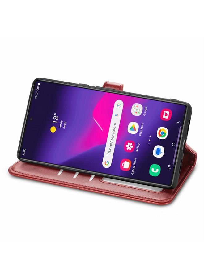 S-TOP Case For Samsung Galaxy S25 Ultra 5G Retro Solid Color Buckle Leather Phone Case - Image 4