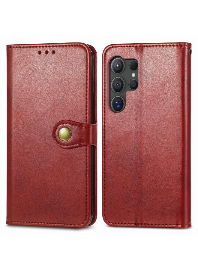 S-TOP Case For Samsung Galaxy S25 Ultra 5G Retro Solid Color Buckle Leather Phone Case - Image 2