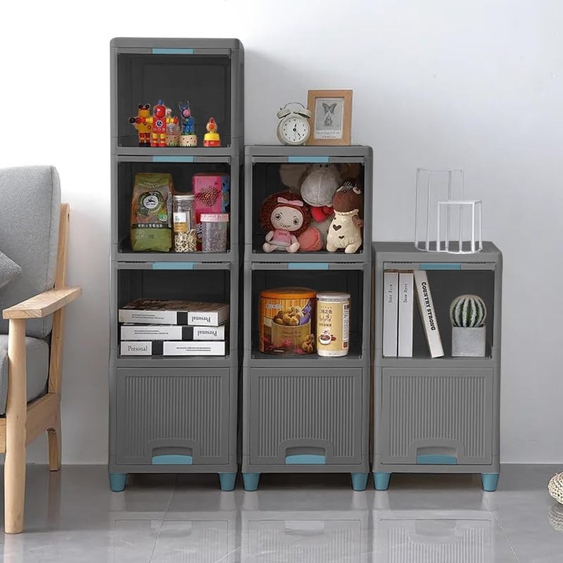 HOLLIO Foldable Plastic Cabinet For Storage Wardrobe For Clothes Plastic Cupboard For Clothes Modular Drawer Storage Chest Of Drawers Organizer Storage Box 6 Layer GREY - Image 5