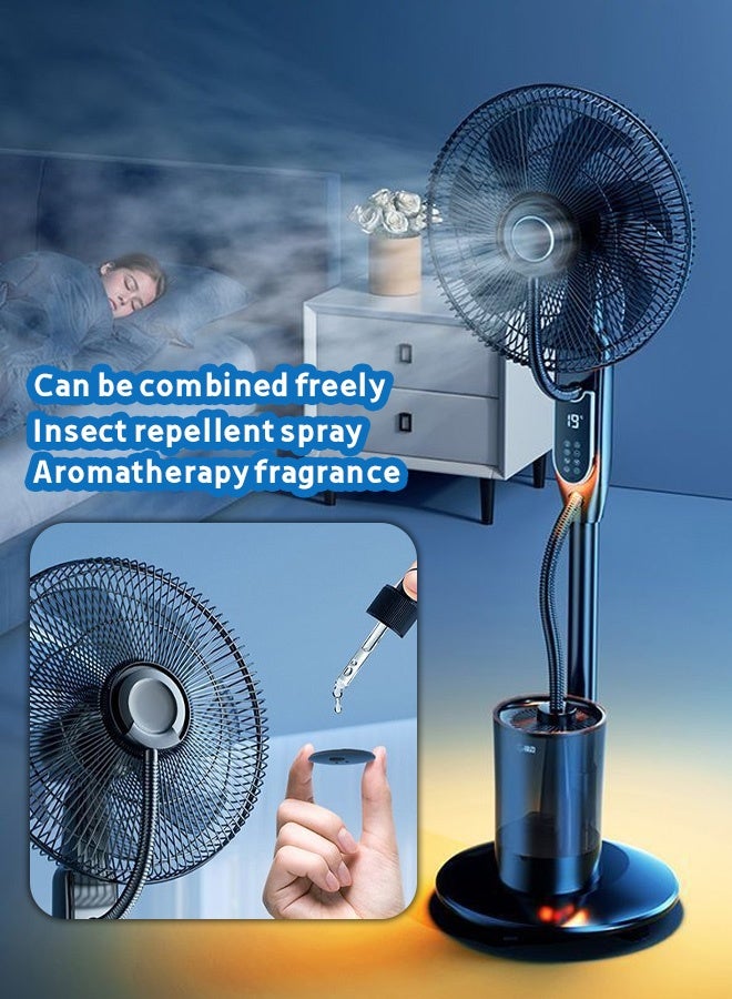 مراوح الرذاذ الأيوني السلبي، التي تستهلك كميات أقل من الطاقة، مزودة بخزانات مياه ذات سعة 4 لترات وأجهزة تحكم عن بعد، قادرة على ضبط الارتفاع، والمراوح ذات الضجيج المنخفضة (التي تضيف إليها معطرة)، وسرعة الرياح الثلاثية الأبعاد (أبرد من تكييف الهواء) - Image 1