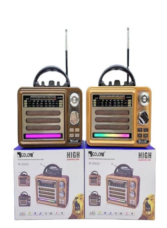 جولون راديو USB dc ريترو fm sw band golon ديسكو ضوء راديو لاسلكي عصري قديم مع مكبر صوت ستيريو TWS RGB - Image 2