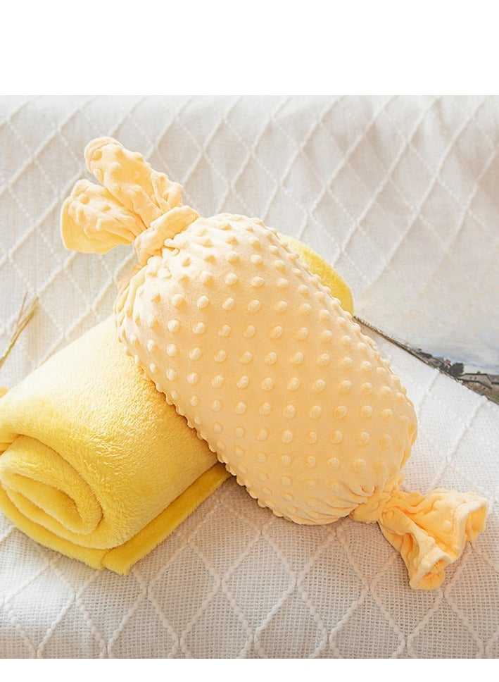 Candy Bean Pillow And Blanket Can Be Used For Both Car And Sofa Cushions, Suitable For Travel, Airplanes, Trains, Beds, Offices, And Rest  - Image 1