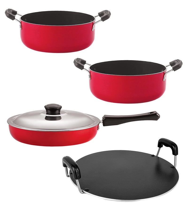Nirlon Non Stick Combo Aluminium Cookware Set of 4 Pieces (FP11_RT_CS26_CS24) - Image 1