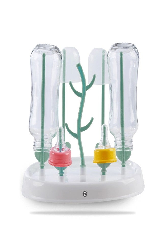DaKos Baby Bottle Drying Rack, Bottle Drying Stand, Infant Bottle Organizer, Baby Bottle Storage with Compact Design for Easy Carriable (Green) - Image 1
