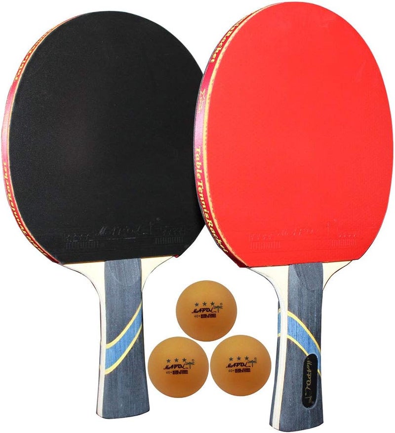 MAPOL 2 Pack of 4 Star Professional Ping Pong Paddle Advanced Training Table Tennis Racket with Carry Case - Image 1