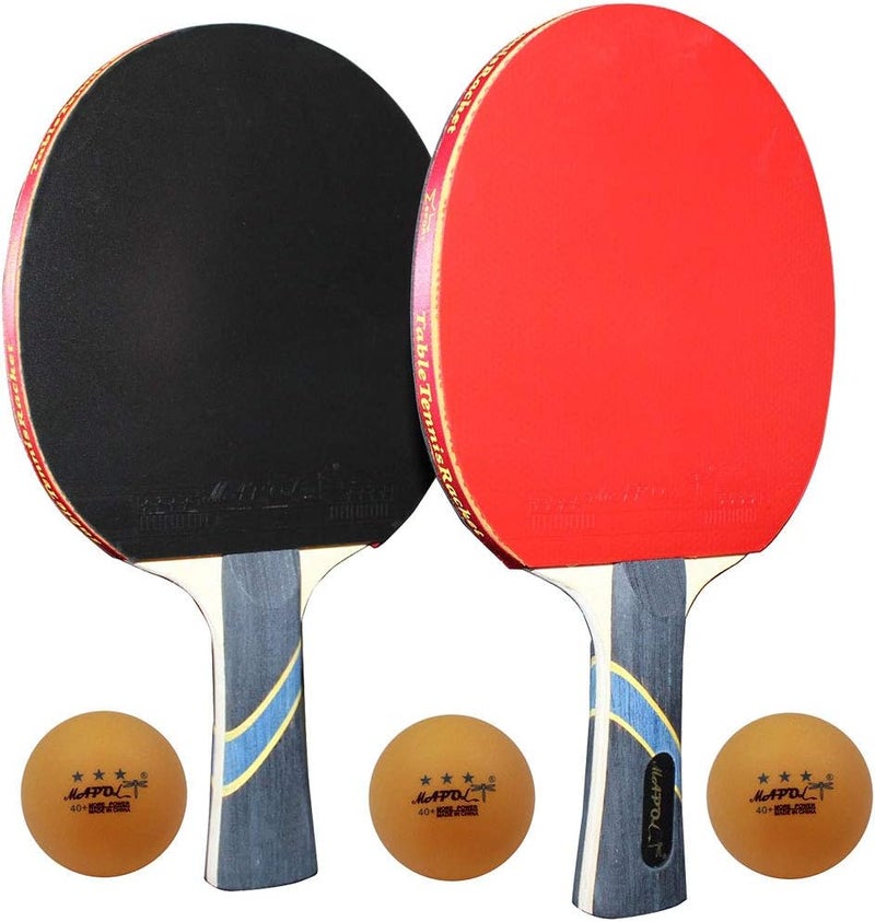 MAPOL 2 Pack of 4 Star Professional Ping Pong Paddle Advanced Training Table Tennis Racket with Carry Case - Image 2