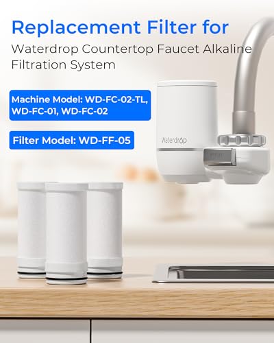 Waterdrop FF05 Alkaline Water Filter Replacement for Waterdrop WDFC02TFC02FC01FC06 Water Filter for Sink Faucet Reduces Chlorine Sediment Bad Taste Odor 9 Months 3 Pack - Image 3