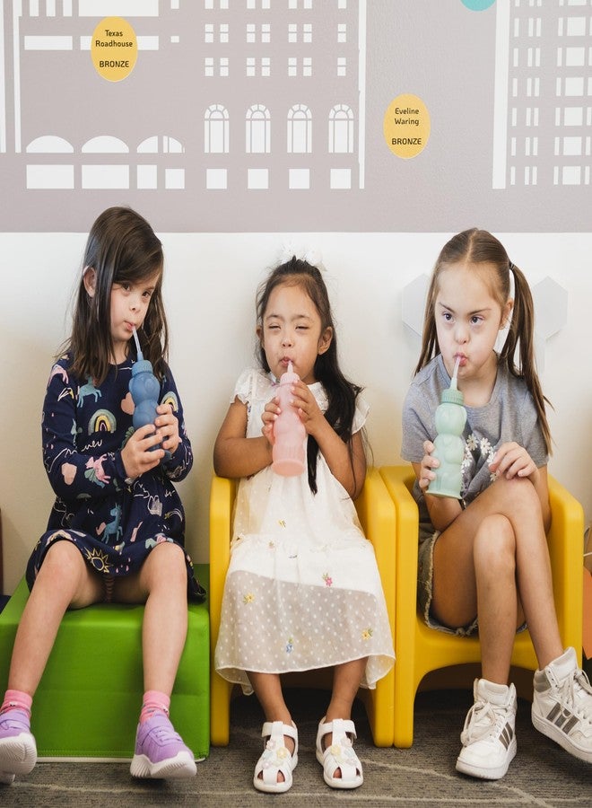 TalkTools Honey Bear Silicone Straw Cup, Dishwasher Safe Baby Drinking Bottle,Premium Food-Grade Material, Honeybear Sippy Cup for Ages 4+ Months, Kids and Toddlers (Single 8oz)-Bubblegum - Image 4