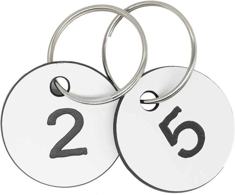 StayMax Plastic ID Number Tags Key Tags with Key Rings (1-200, White) - Image 3