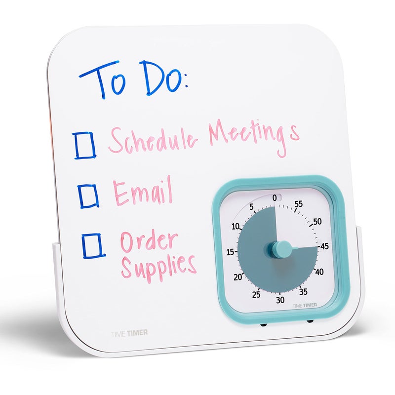 Time Timer TIME TIMER MOD with Dry Erase Board — 60-Minute Visual Countdown Timer with Magnetic Whiteboard — for Notes, Chores, Classroom and Office Reminders, Visual Schedules, for Kids and Adults (Blue)  - Image 1