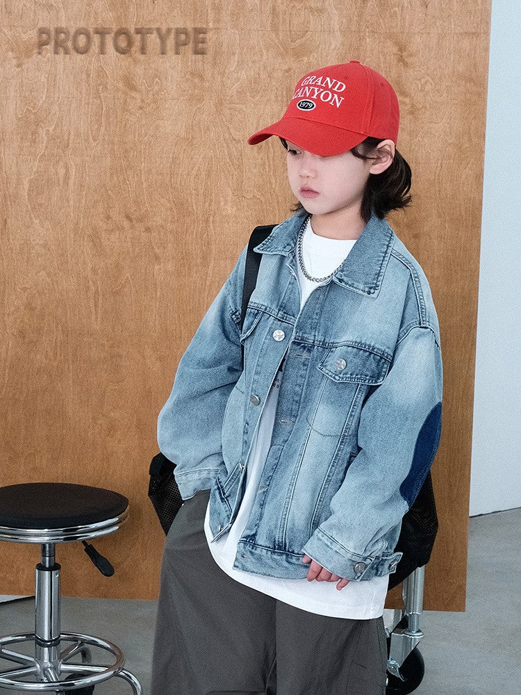Boys' Cool And Stylish Denim Jacket 2026 New Model For Older Children, Trendy Brand Spring Jacket For Boys - Image 2