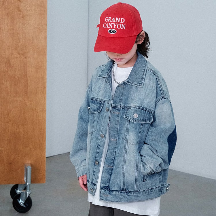 Boys' Cool And Stylish Denim Jacket 2026 New Model For Older Children, Trendy Brand Spring Jacket For Boys - Image 1