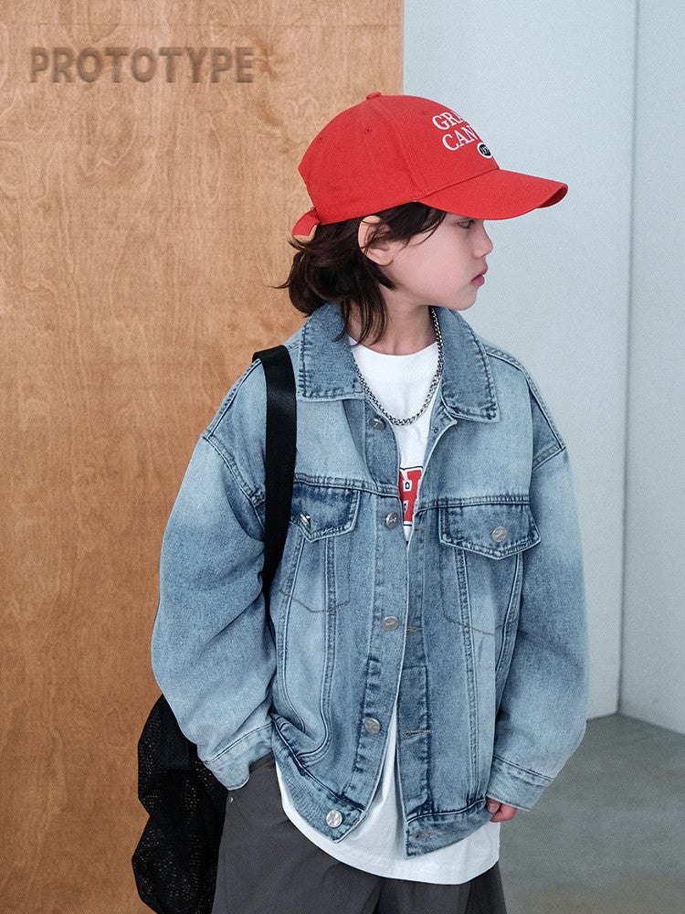 Boys' Cool And Stylish Denim Jacket 2026 New Model For Older Children, Trendy Brand Spring Jacket For Boys - Image 3