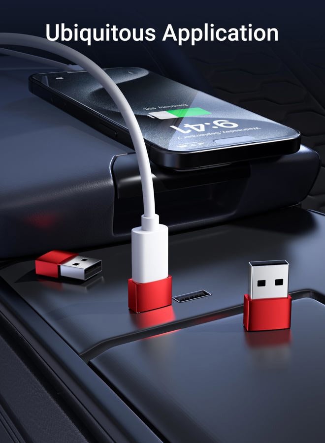 Syntech USB C Female to USB Male Adapter Pack of 3 Type C to USB A Converter Compatible with iPhone 15/14/13/12 Pro Max, Apple Watch Series 9/8/7, iPad Air Pro Samsung Galaxy S20 etc Red - Image 3