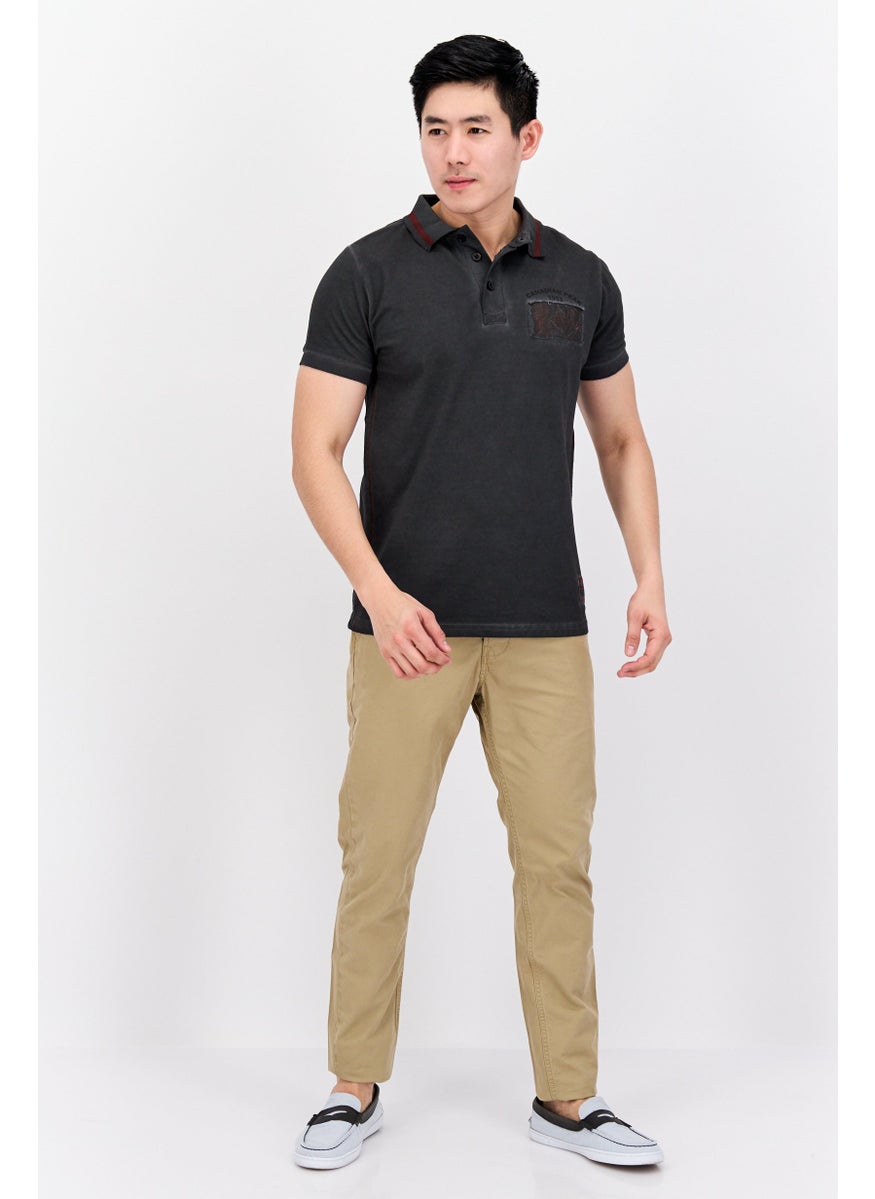 Canadian Peak Men Regular Fit Short Sleeve Embroidered Polo Shirt, Black Wash  - Image 2