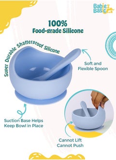 Babies Basic 2 Piece Baby Feeding Set With Silicone Suction Bowl And Silicone Spoon  - Image 2