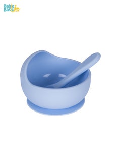 Babies Basic 2 Piece Baby Feeding Set With Silicone Suction Bowl And Silicone Spoon  - Image 1