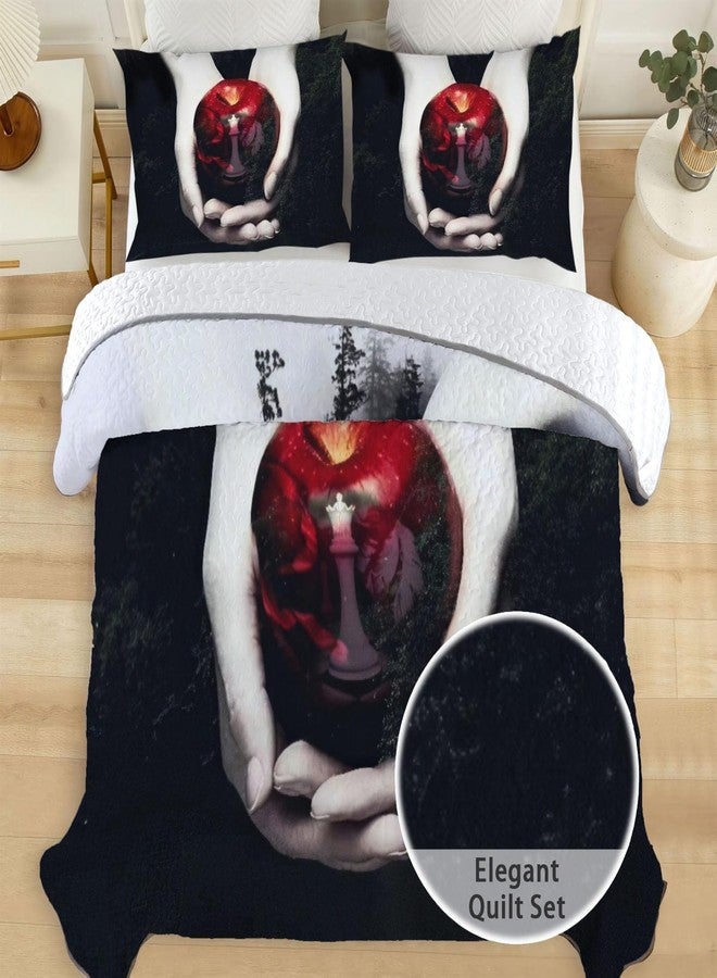 Allenjoy Twin Size Nightfall Romance Quilt Bedspreads Vampire Bed Set Bedding Coverlet Fabric Washable with 1 Pillowcase SC00114-007 - Image 2